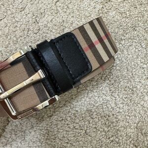 Burberry Beige and Black Plaid Belt Bag